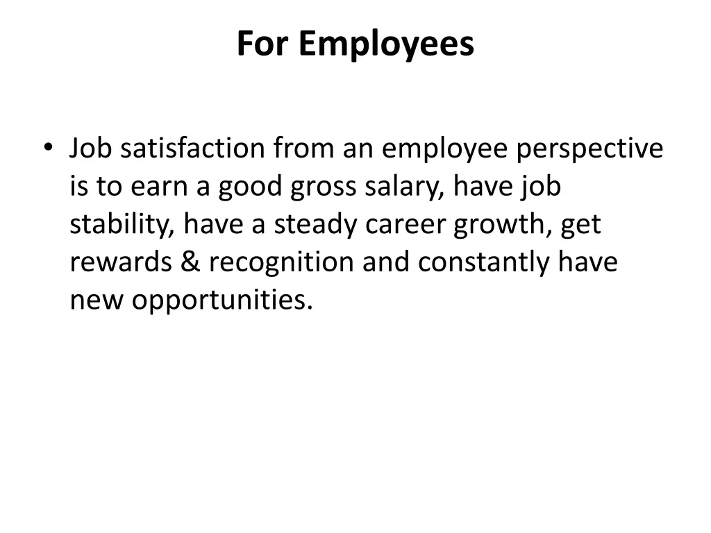 for employees