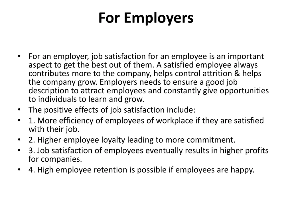 for employers