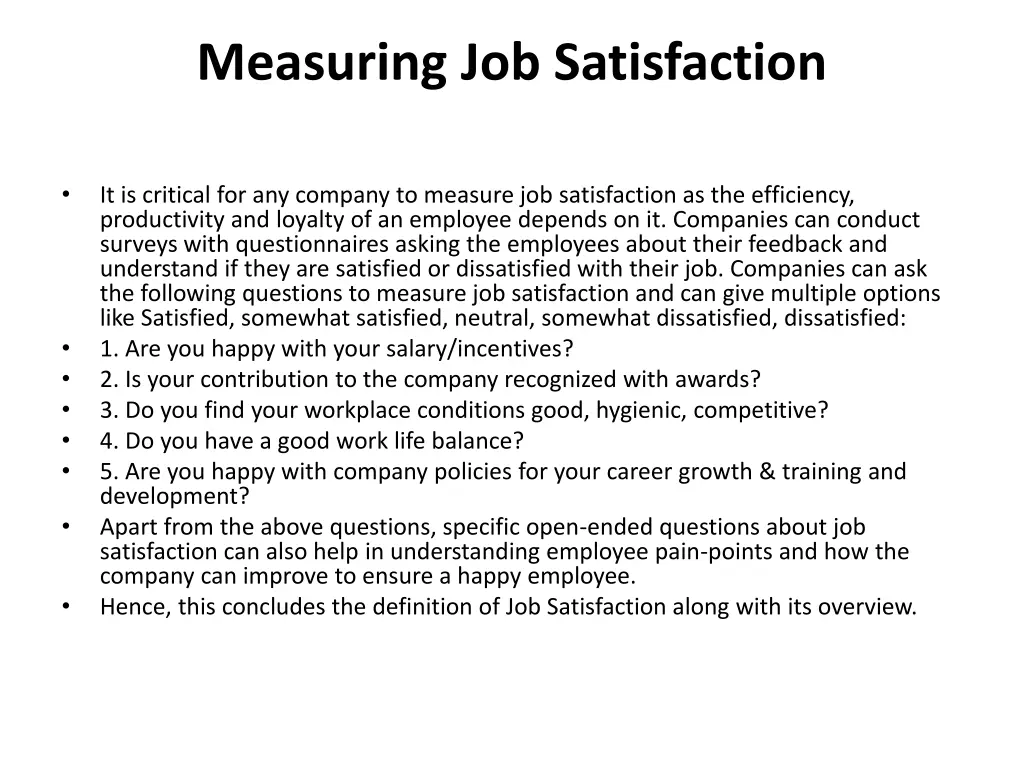 measuring job satisfaction