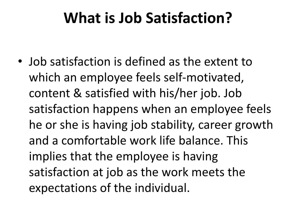 what is job satisfaction