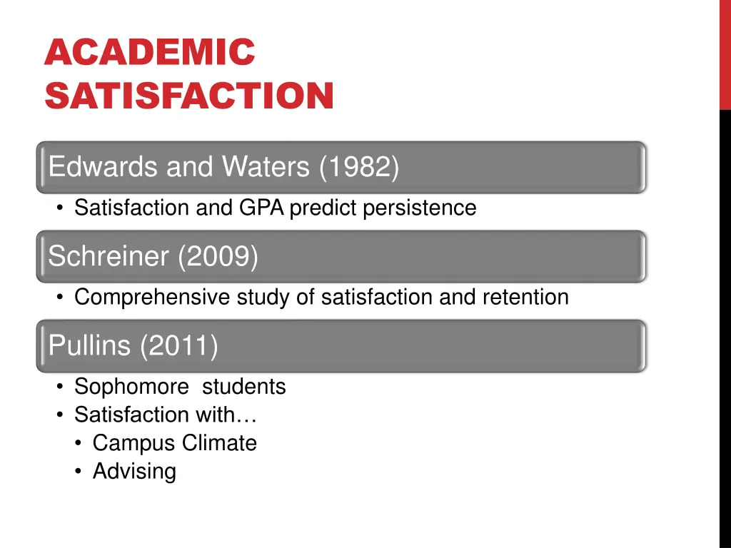 academic satisfaction