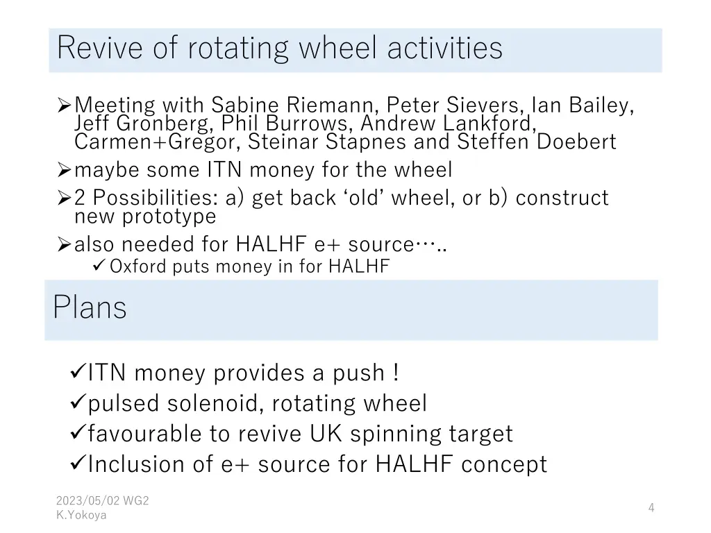 revive of rotating wheel activities