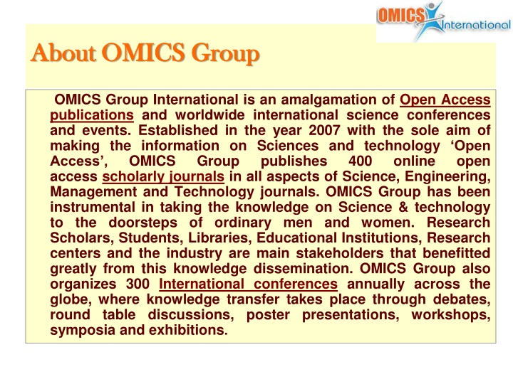 about omics group about omics group