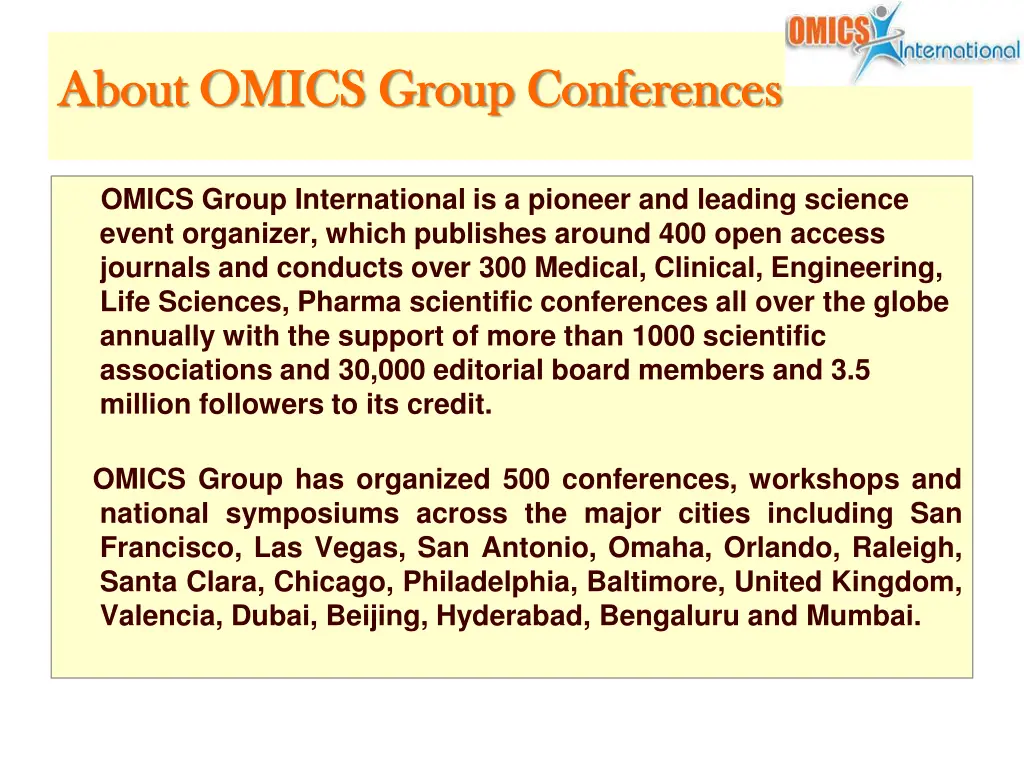 about omics group conferences about omics group