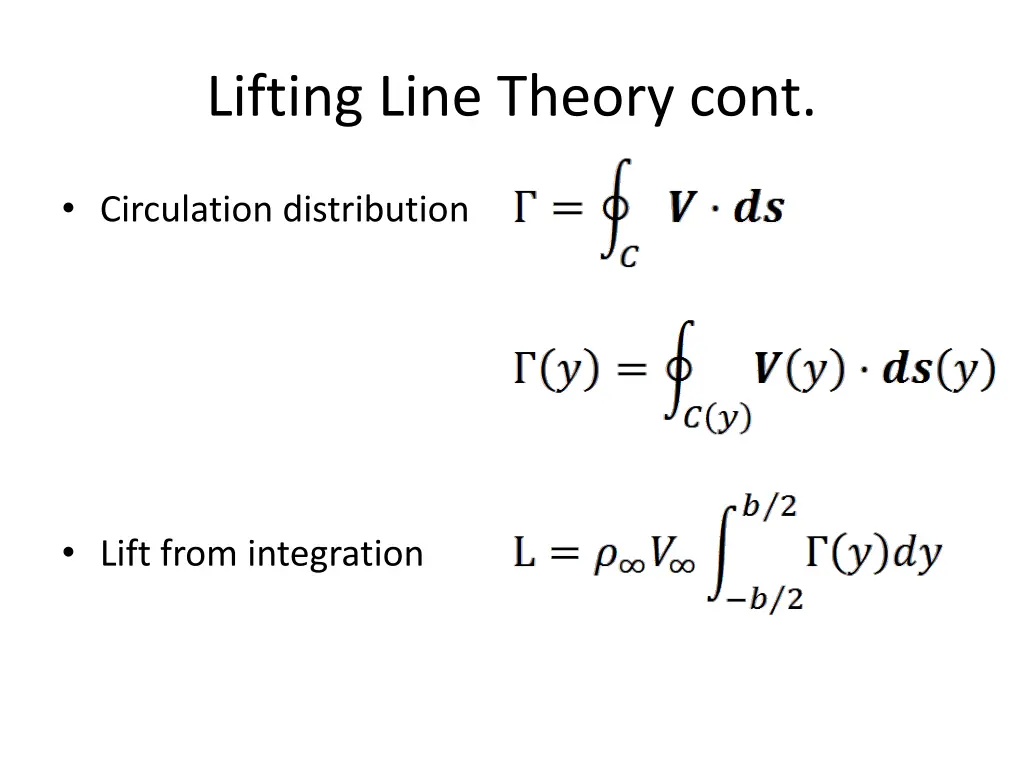 lifting line theory cont