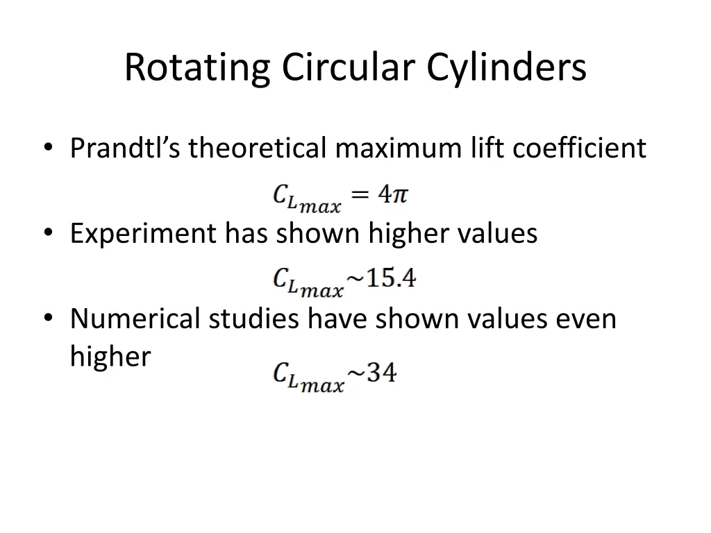 rotating circular cylinders