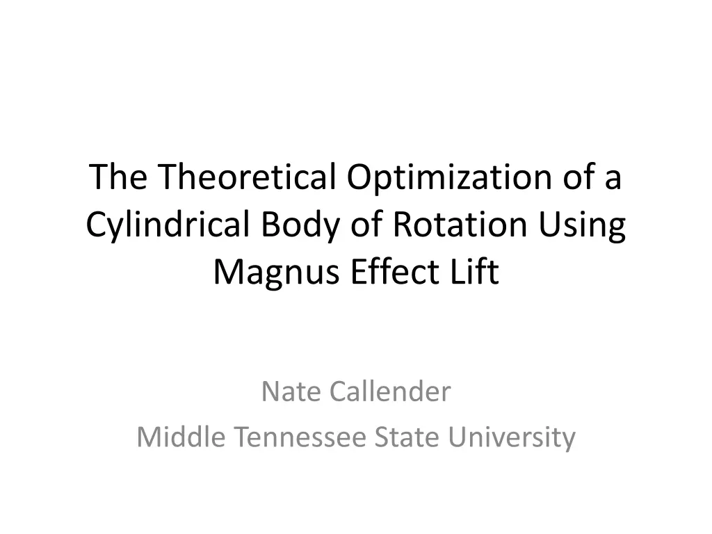 the theoretical optimization of a cylindrical