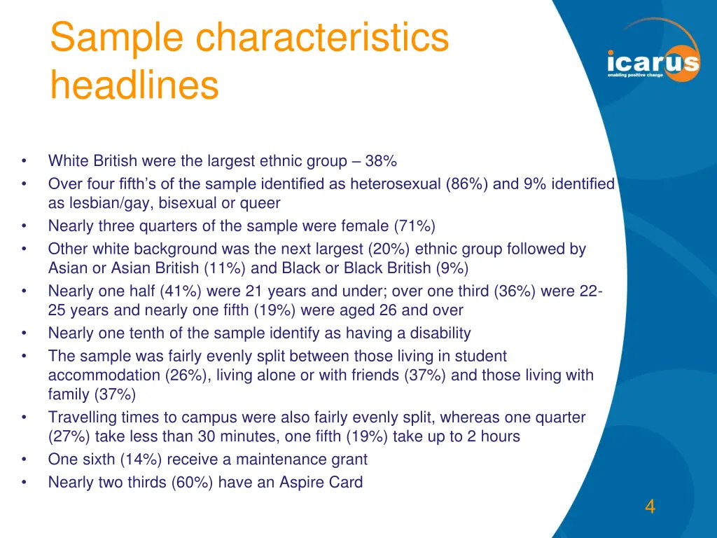 sample characteristics headlines