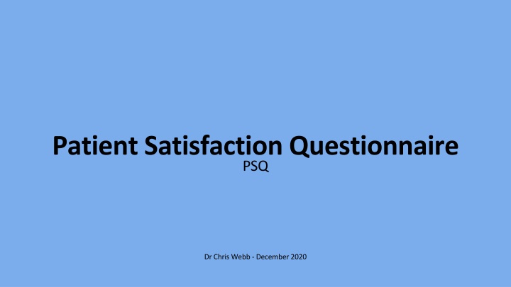 patient satisfaction questionnaire psq