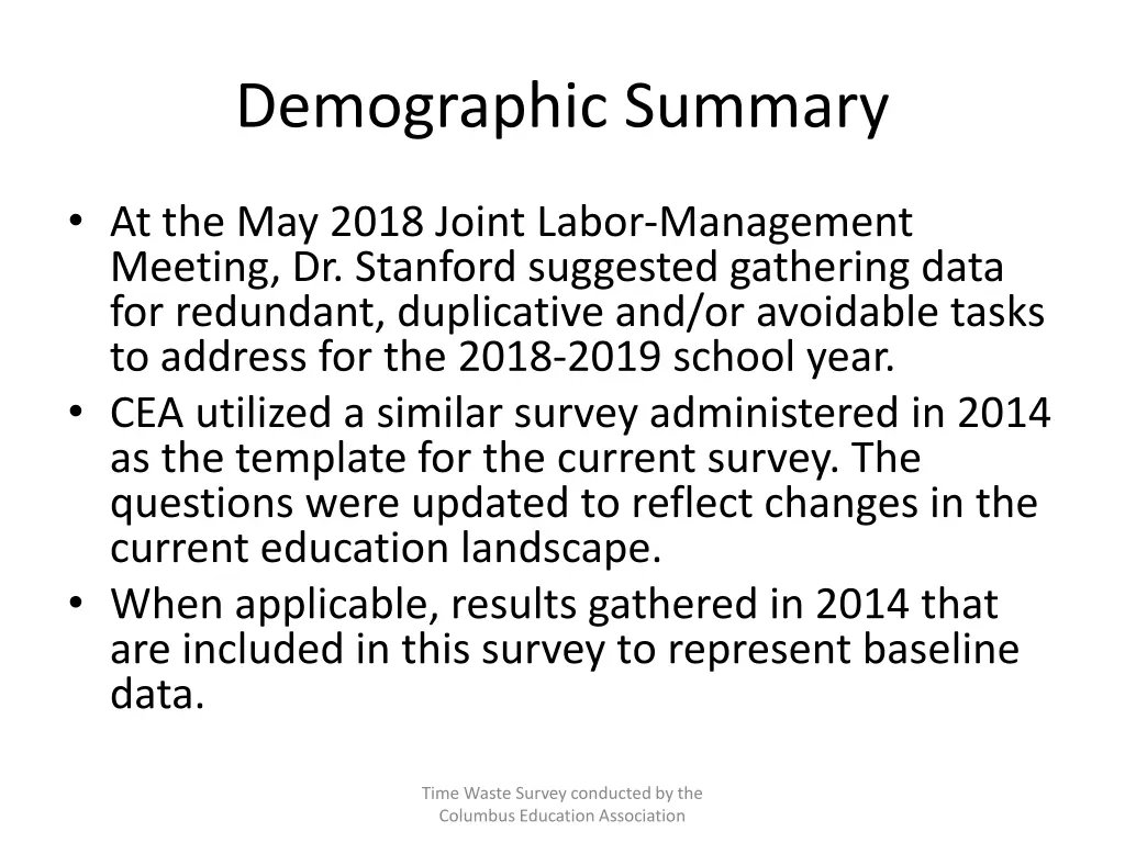 demographic summary