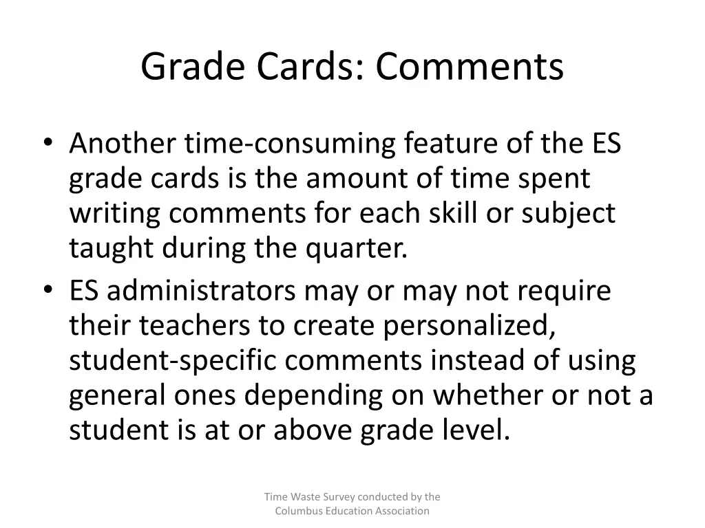 grade cards comments