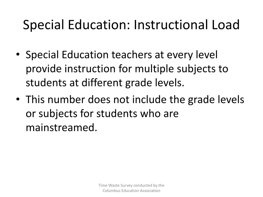 special education instructional load