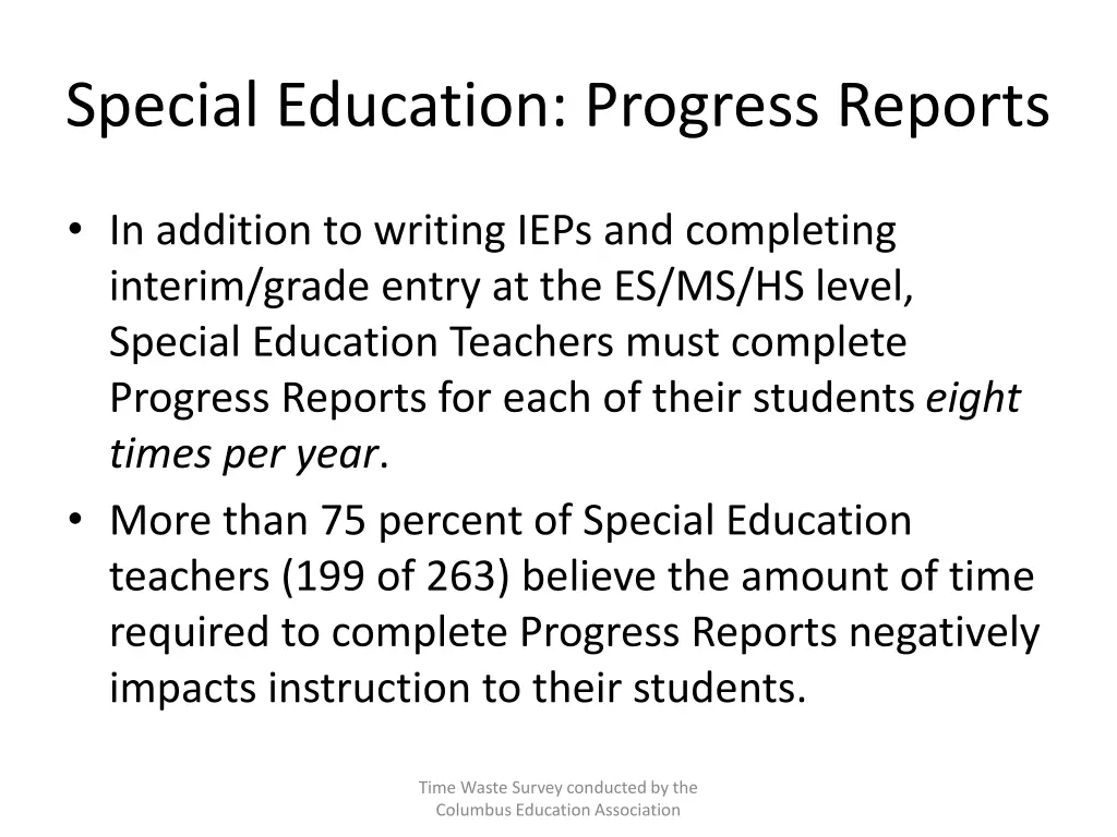 special education progress reports