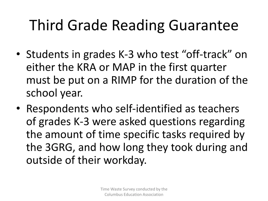 third grade reading guarantee