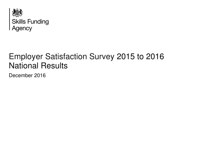 employer satisfaction survey 2015 to 2016