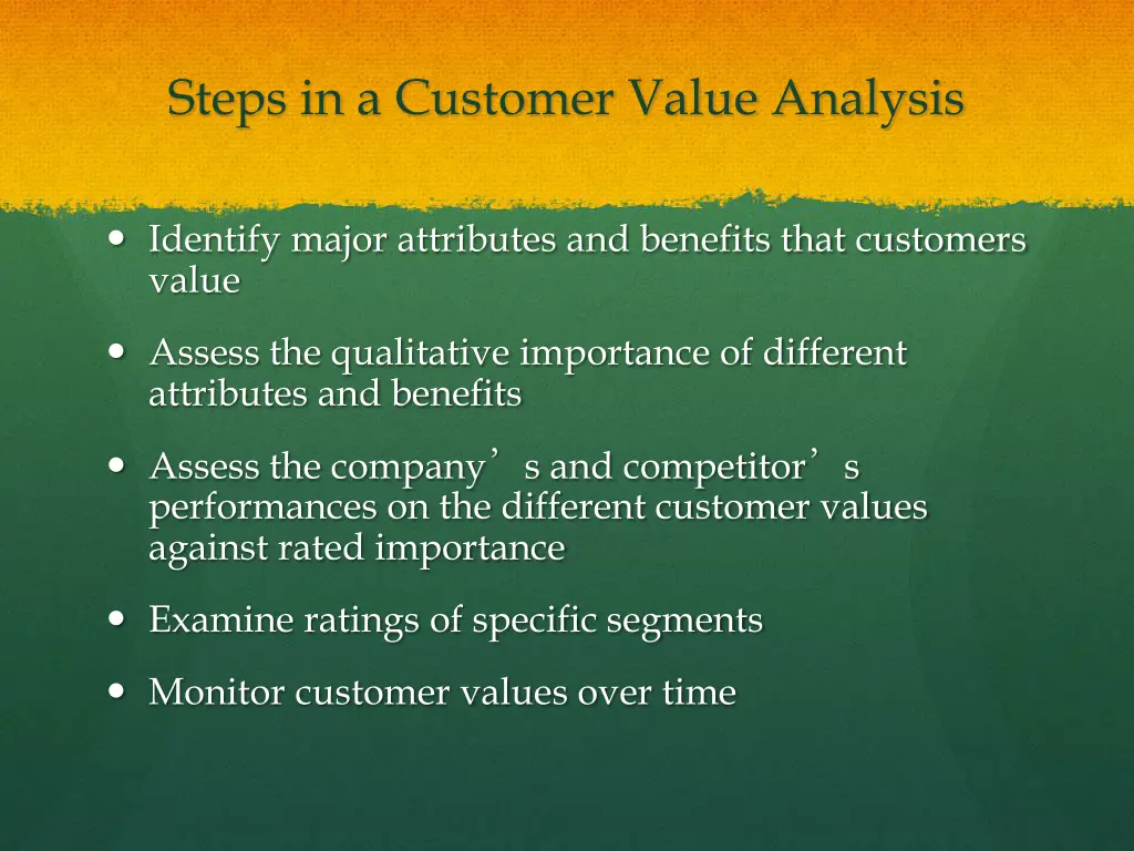 steps in a customer value analysis