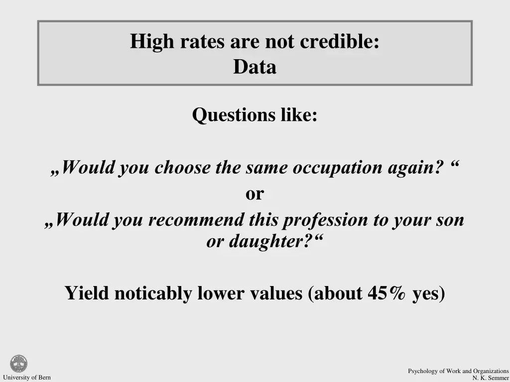 high rates are not credible data