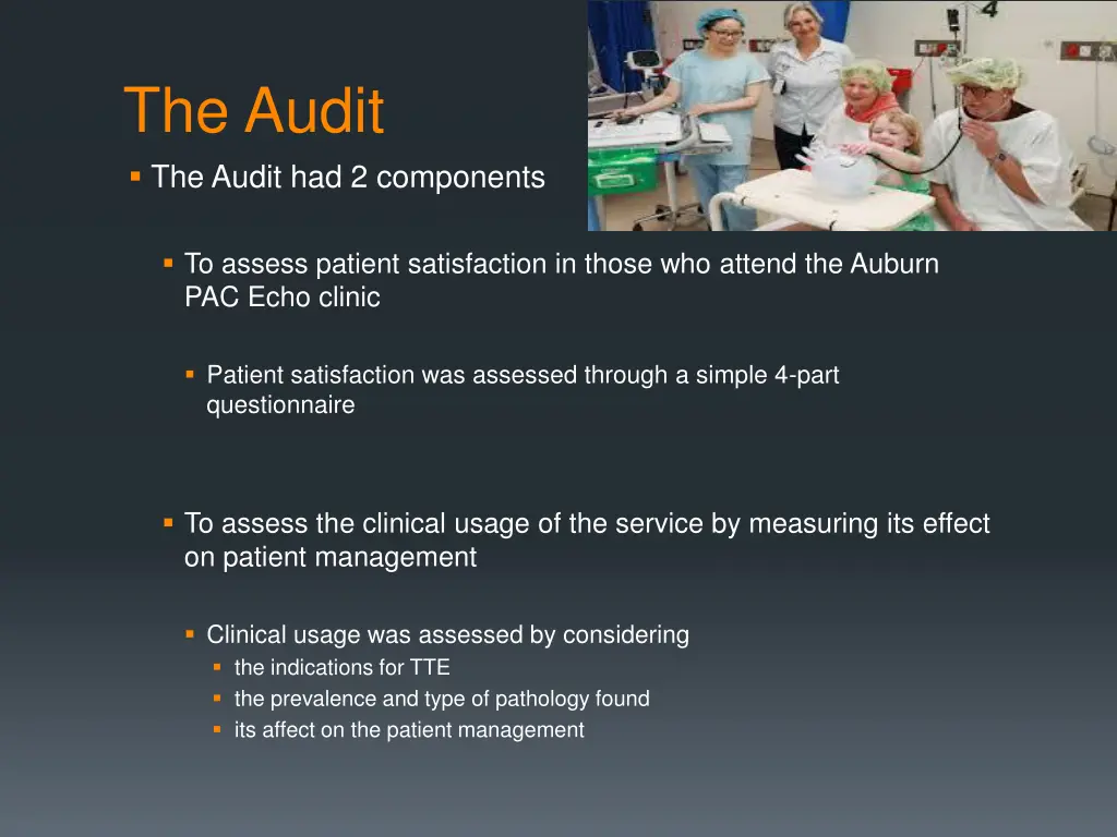 the audit the audit had 2 components