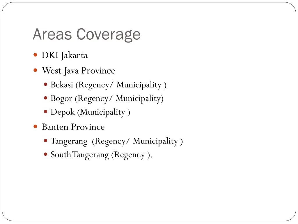 areas coverage