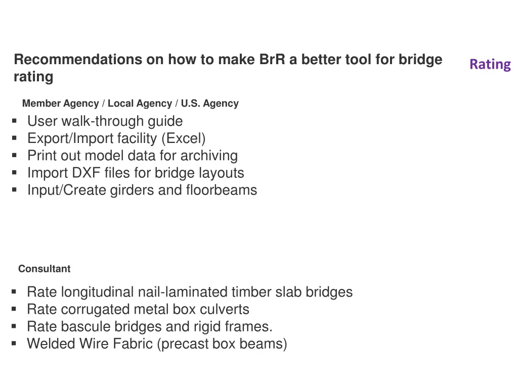 recommendations on how to make brr a better tool