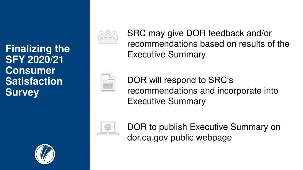 src may give dor feedback and or recommendations