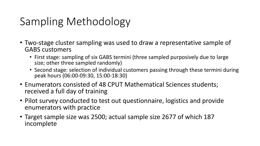 sampling methodology