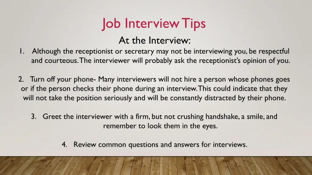 job interview tips 2