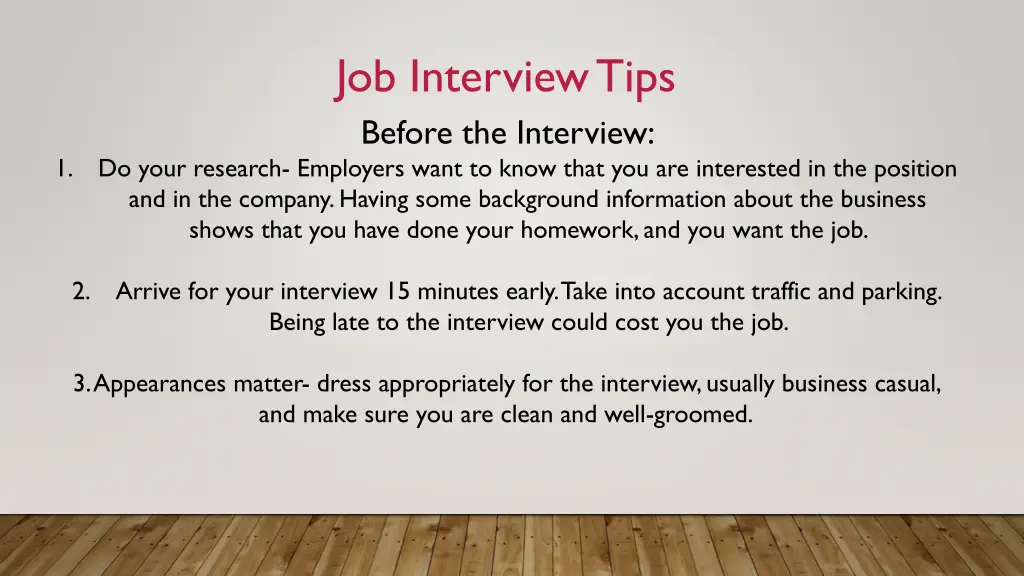 job interview tips