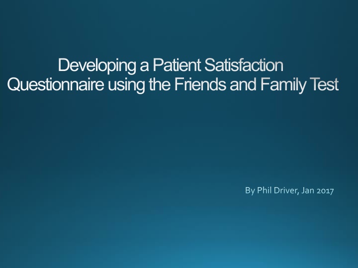 developing a patient satisfaction questionnaire