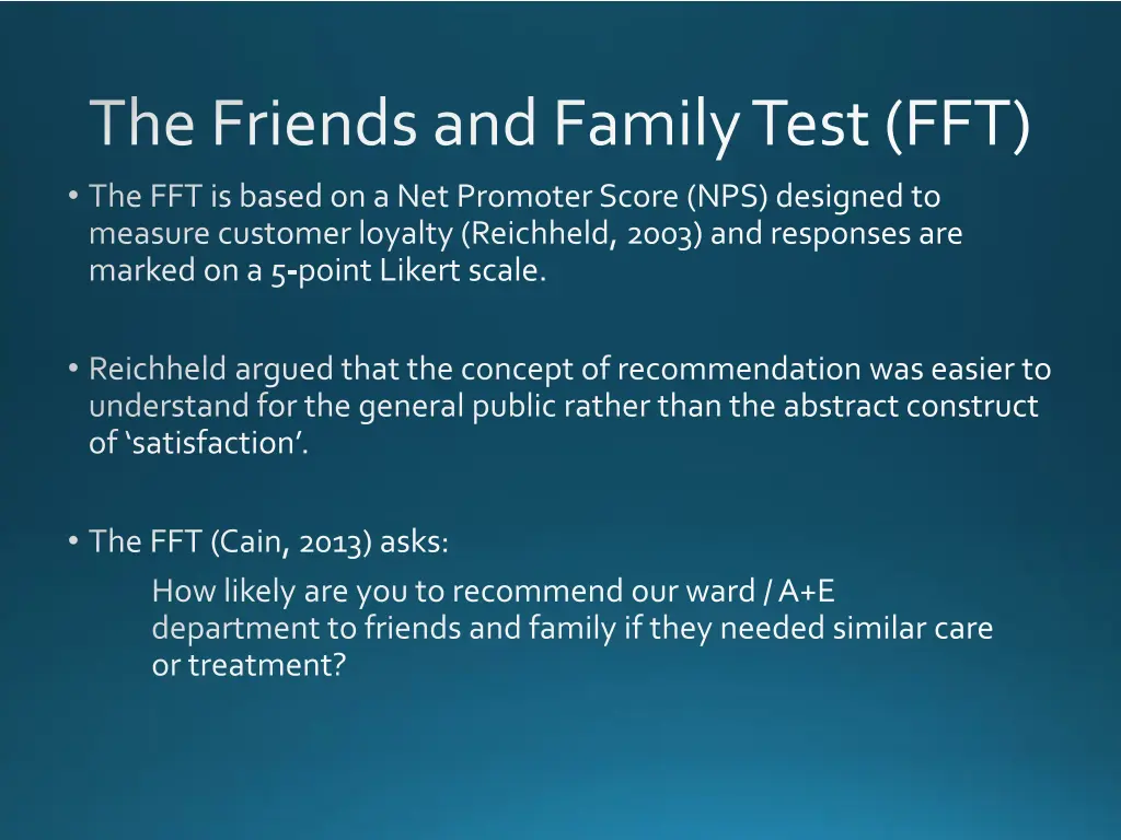 the friends and family test fft