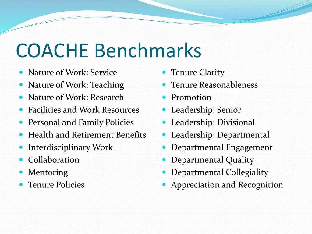 coache benchmarks