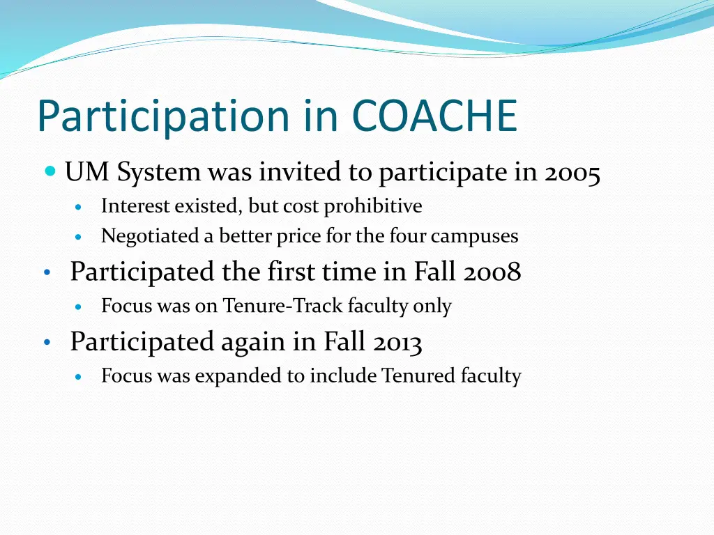 participation in coache