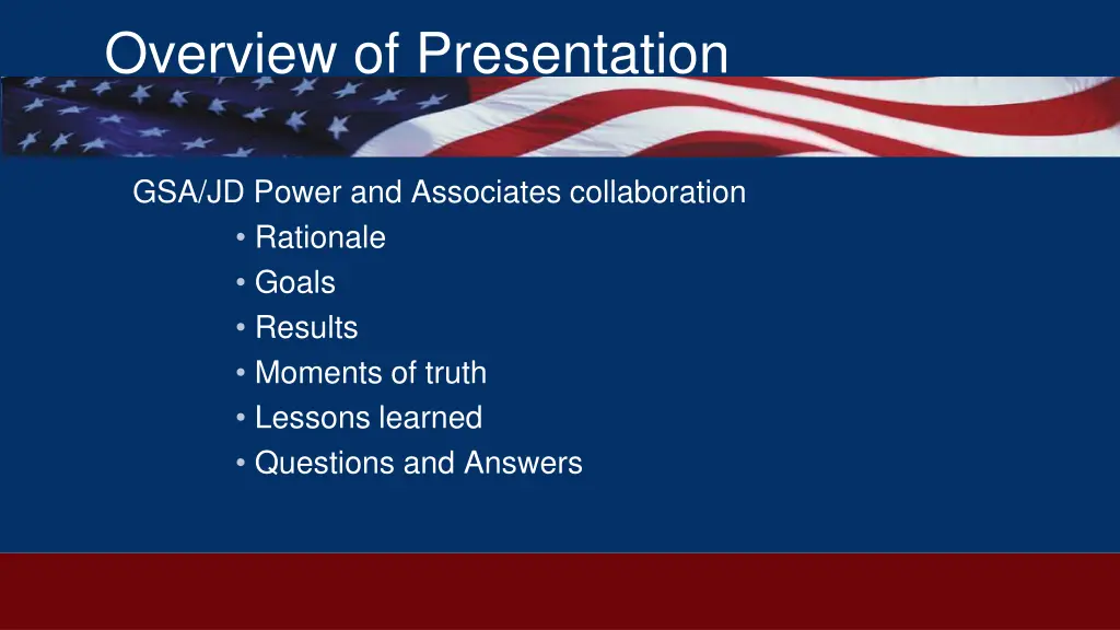 overview of presentation