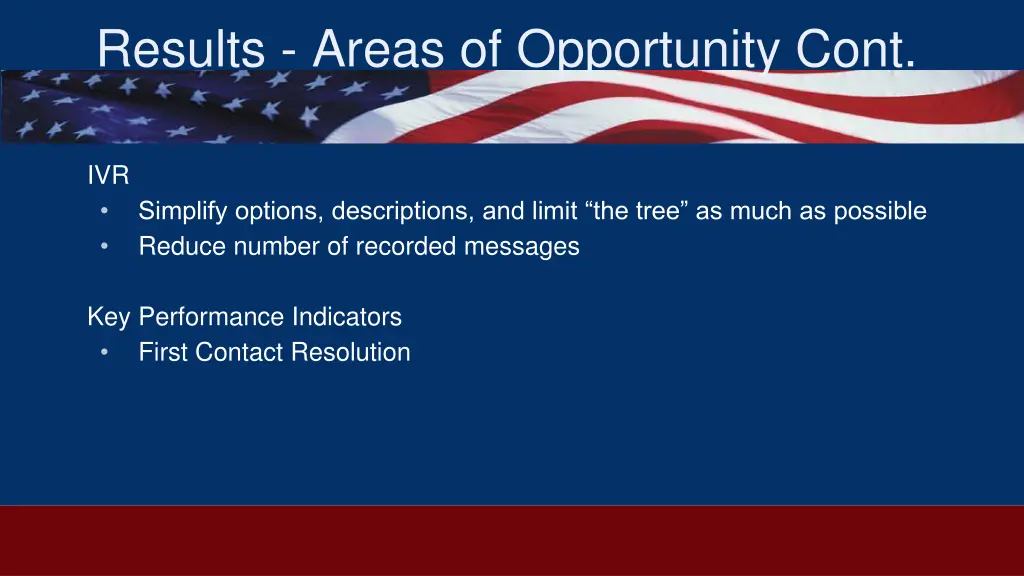 results areas of opportunity cont 2