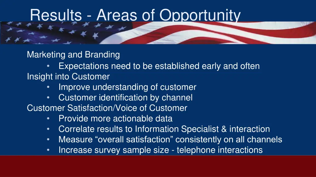 results areas of opportunity