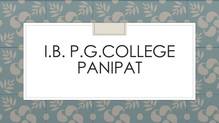 i b p g college panipat