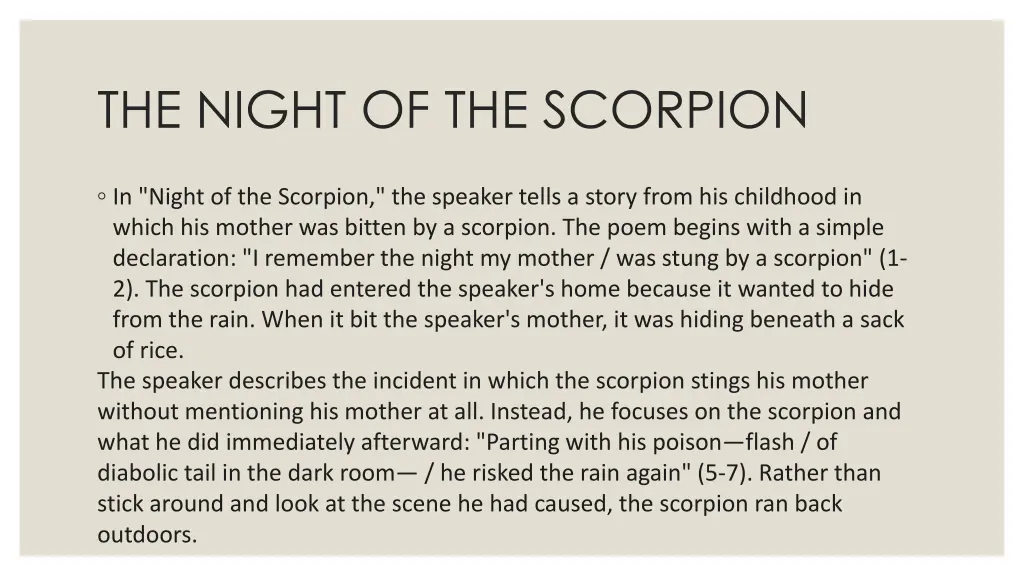 the night of the scorpion