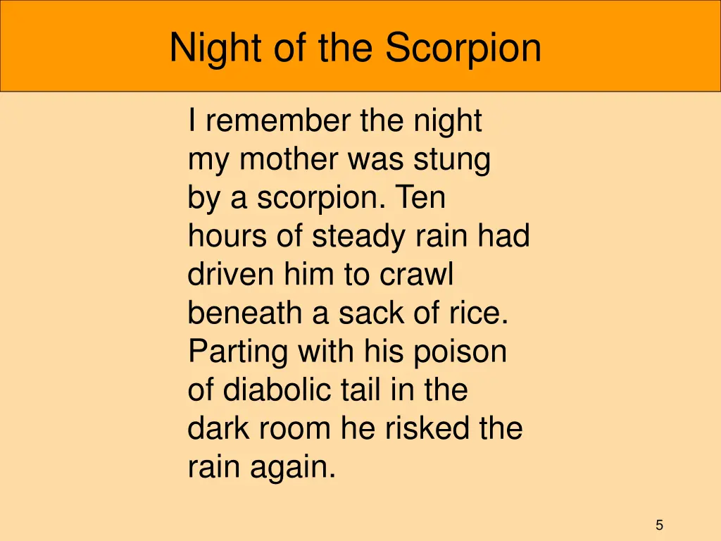 night of the scorpion