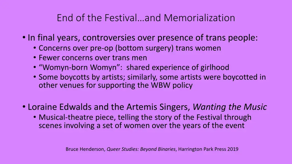 end of the festival and memorialization