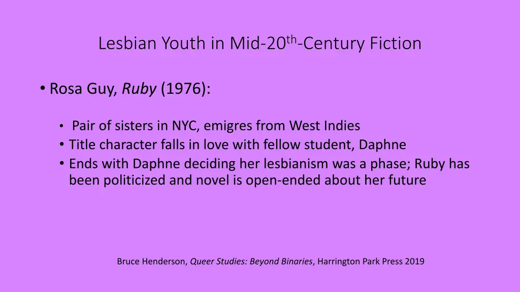 lesbian youth in mid 20 th century fiction