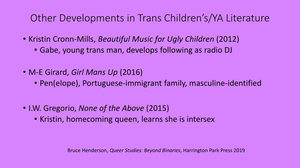 other developments in trans children