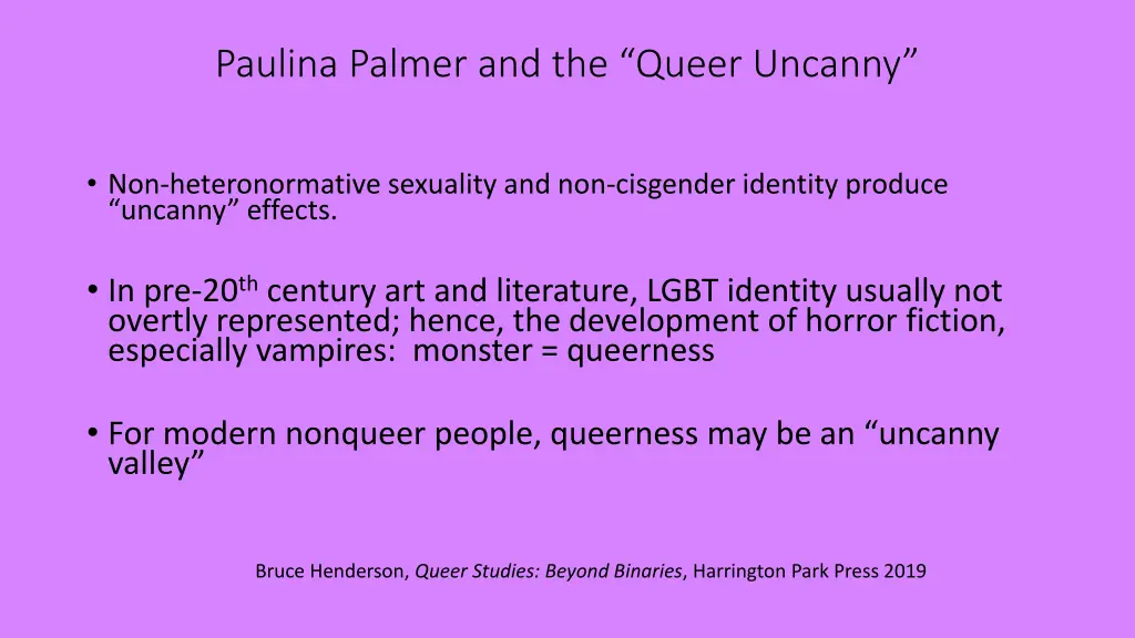 paulina palmer and the queer uncanny