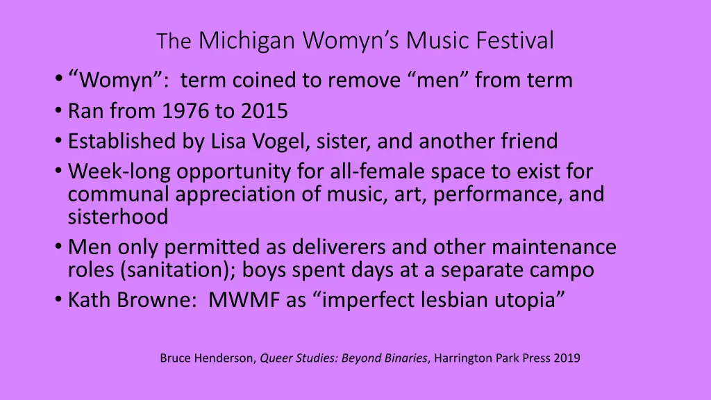 the michigan womyn s music festival womyn term