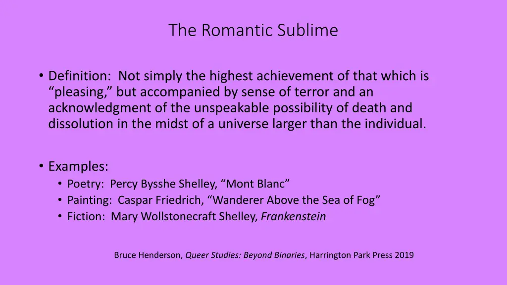 the romantic sublime