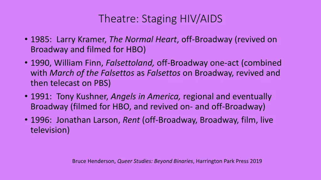 theatre staging hiv aids