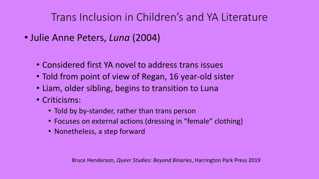 trans inclusion in children s and ya literature