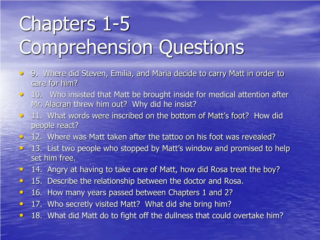 chapters 1 5 comprehension questions 1