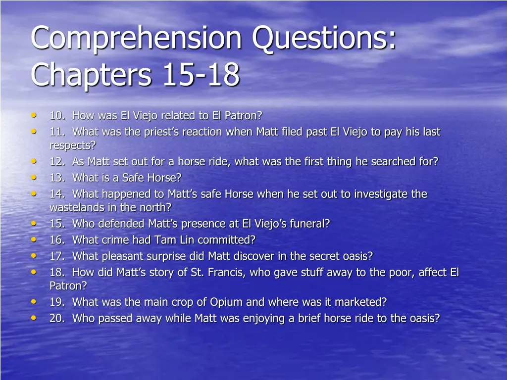 comprehension questions chapters 15 18 1