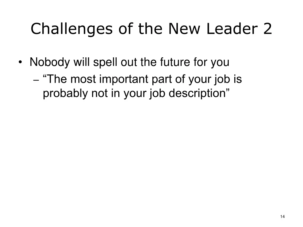 challenges of the new leader 2