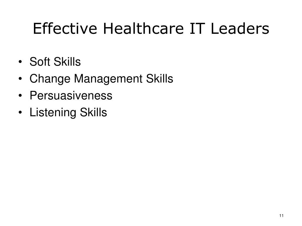 effective healthcare it leaders